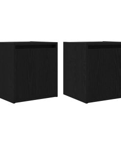 Comodini A Muro 2 Pz Rovere Nero 38x34x40 cm