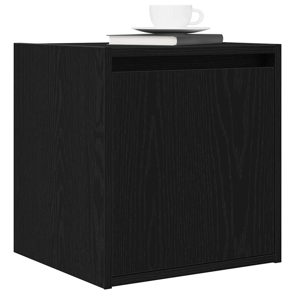 Comodino A Muro Rovere Nero 38x34x40 cm