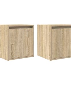 Comodini A Muro 2 Pz Rovere Sonoma 38x34x40 cm
