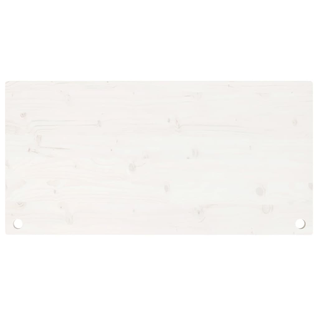 Piano Scrivania Bianco 110x55x2,5 Cm In Legno Massello Di Pino - Image 2