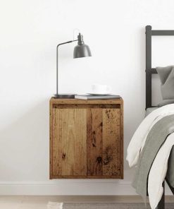 Comodino A Muro Legno Antico 38x34x40 cm