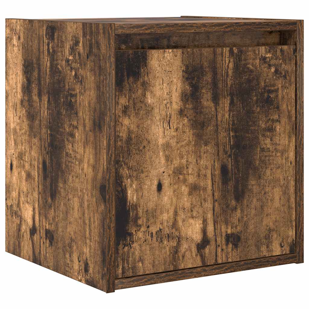 Comodini A Muro 2 Pz Rovere Fumo 38x34x40 cm