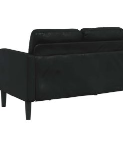 Divano 2 Posti Con Chaise Longue A L Nero 125 Cm In Similpelle