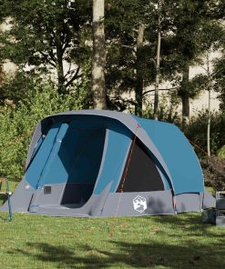 Tenda Da Campeggio A Cabina Per 4 Persone Blu Impermeabile