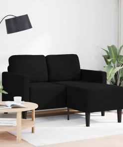 Divano 2 Posti Con Chaise Longue A L Nera 125 Cm In Tessuto