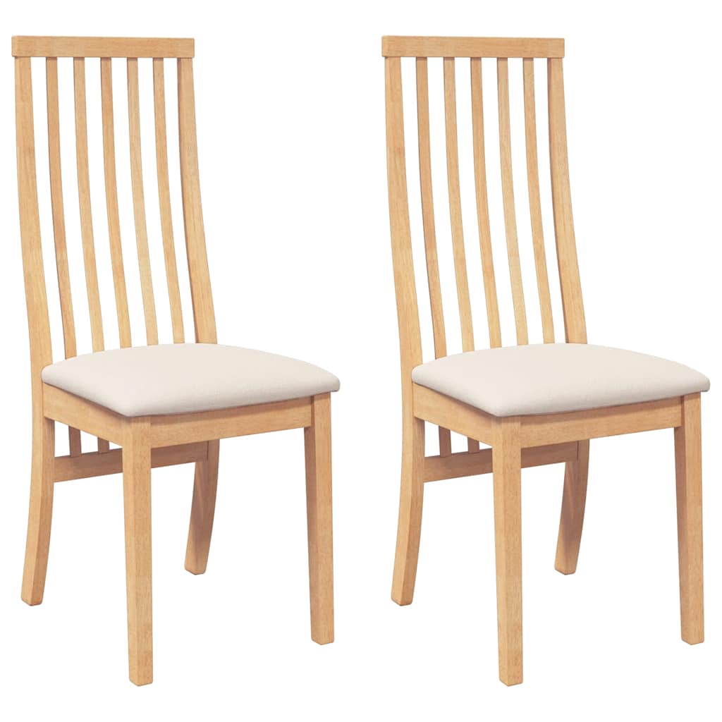 Sedie Da Pranzo Con Cuscini 2 Pz In Legno Massello Di Hevea