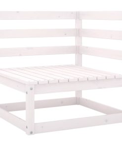 Divano Angolare Da Giardino Bianco In Legno Massello Di Pino