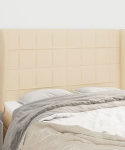 Testiera Ad Orecchio Crema 147 X 23 X 118/128 Cm In Tessuto