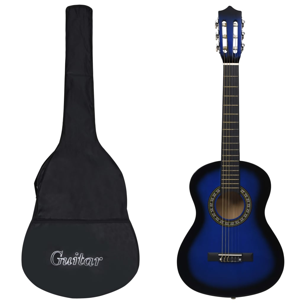 Chitarra Classica Principianti E Bambini E Custodia Blu 1/2 34"