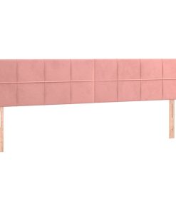 Testiera Ad Orecchio Rosa 163x16x78/88 Cm In Velluto