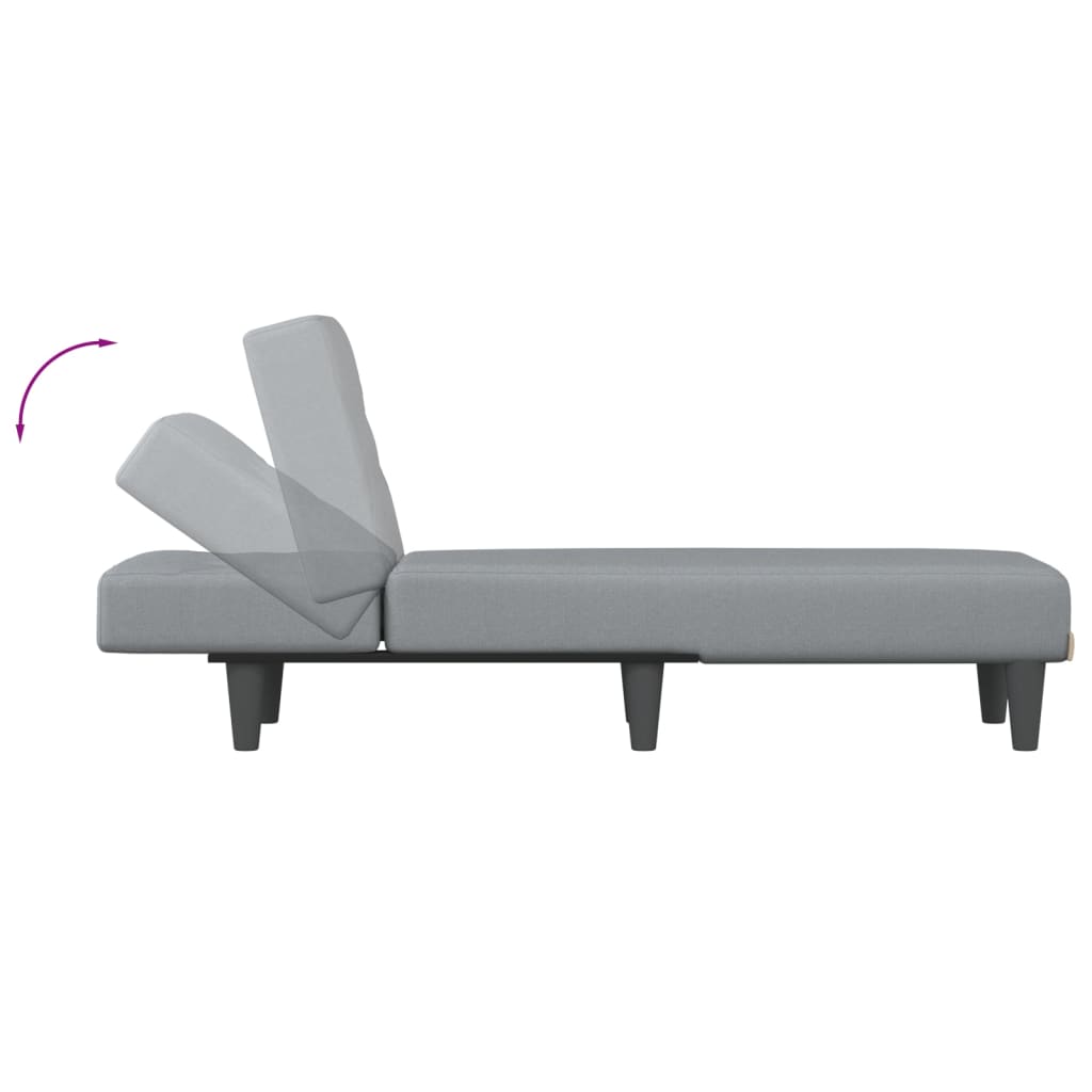 Chaise Longue In Tessuto Grigio Chiaro - Image 2