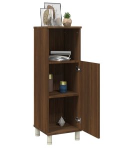 Armadietto Bagno Rovere Marrone 30x30x95cm In Legno Multistrato
