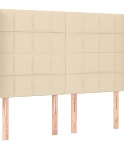 Testiera Ad Orecchio Crema 147x16x118/128 Cm In Tessuto
