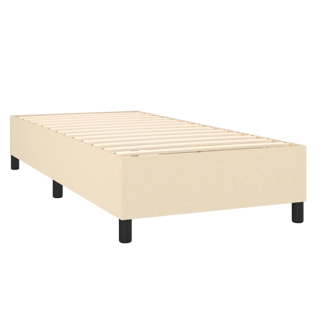 Letto A Molle Con Materasso E Led Crema 100x200cm In Tessuto