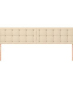 Testiera Ad Orecchio Crema 163x16x78/88 Cm In Tessuto