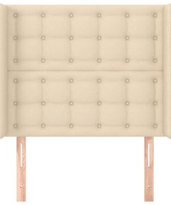 Testiera Ad Orecchio Crema 83x16x118/128 Cm In Tessuto