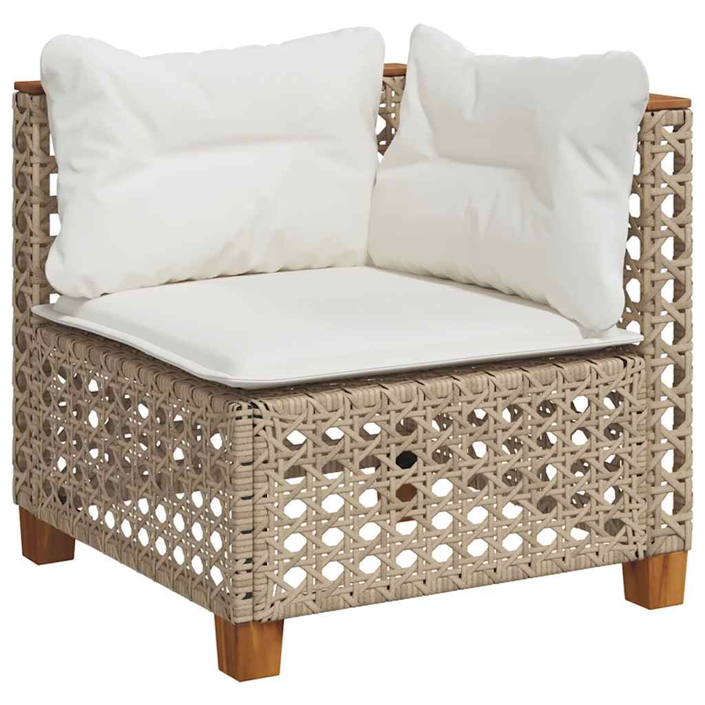 Set Divano Da Giardino 10 Pz Con Cuscini Beige In Polyrattan - Image 3