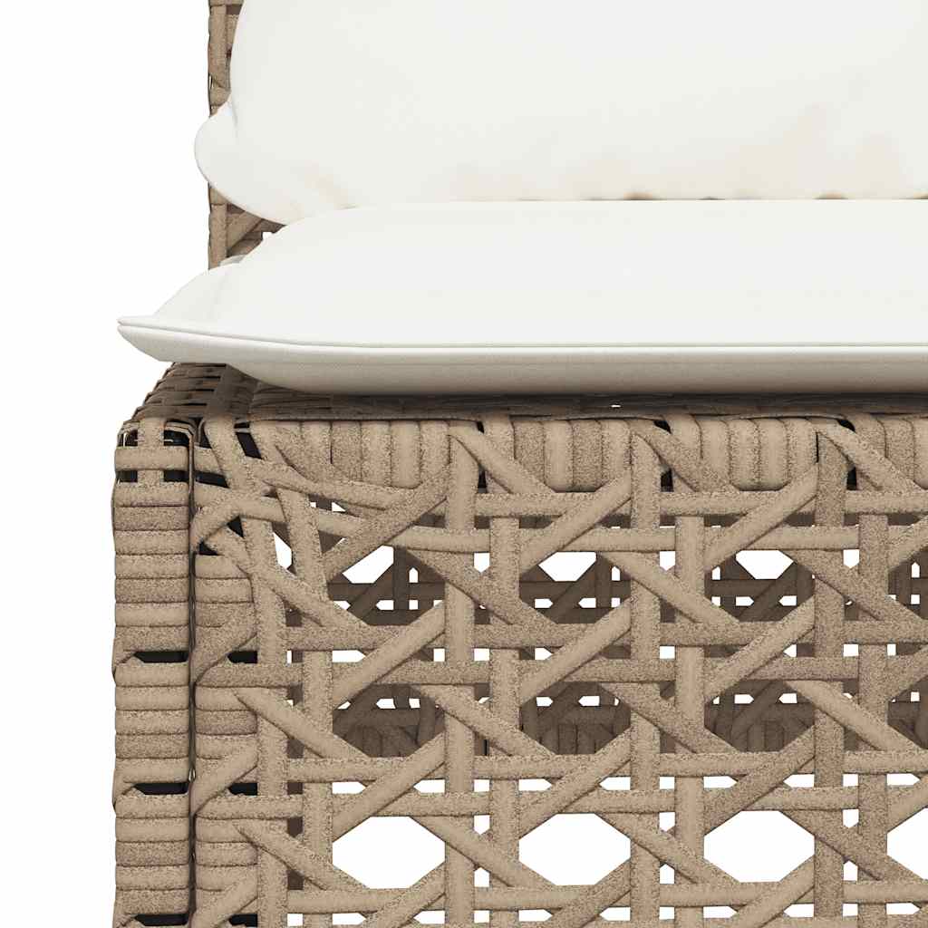 Set Divano Da Giardino 10 Pz Con Cuscini Beige In Polyrattan - Image 5