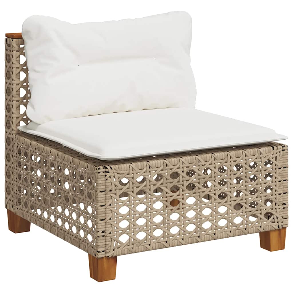 Set Divano Da Giardino 10 Pz Con Cuscini Beige In Polyrattan - Image 2