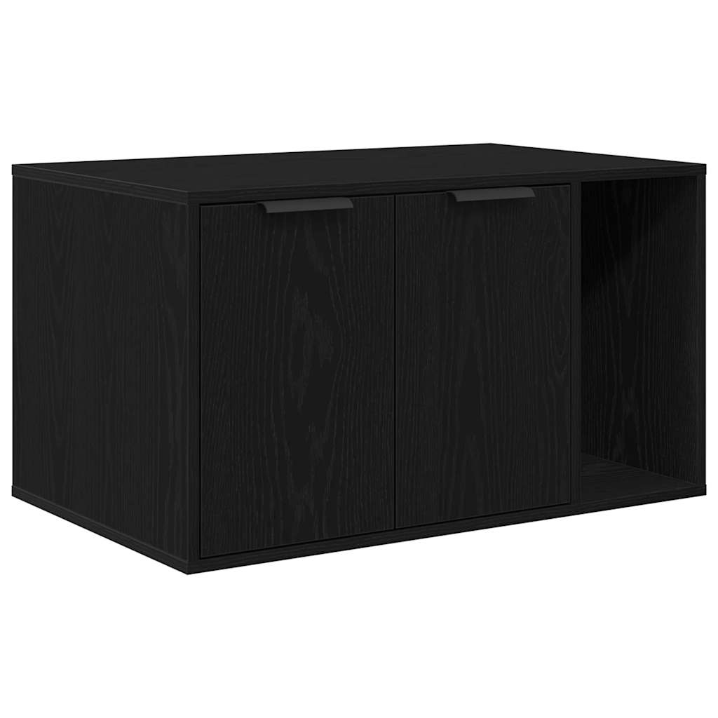 Recinto Lettiera Per Gatti Rovere Nero 80x50x45 Cm Truciolato