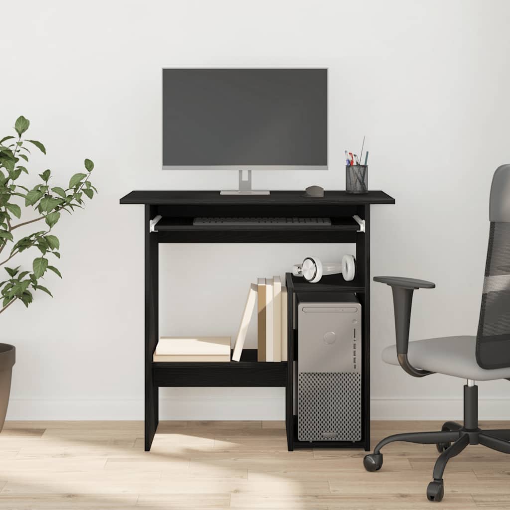 Scrivania Rovere Nero 80x45x74 Cm In Legno Multistrato