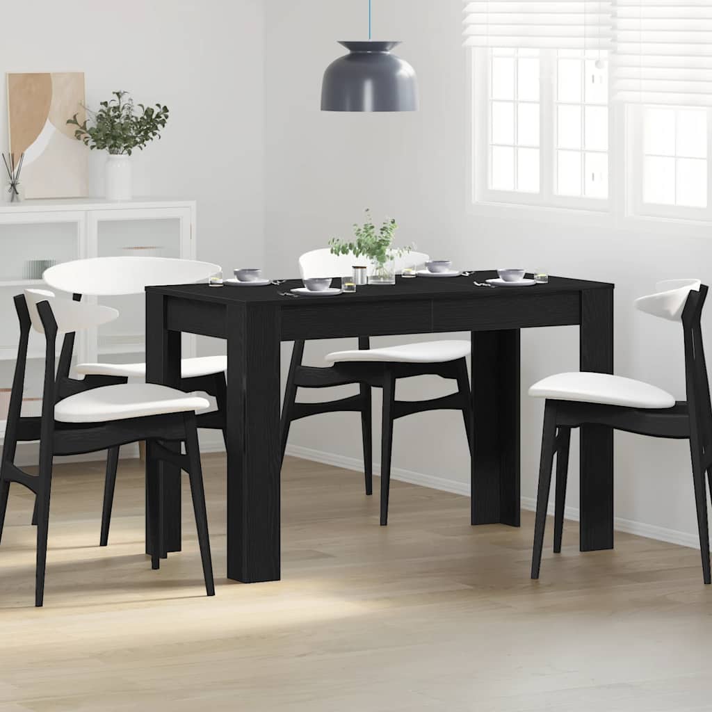 Tavolo Da Pranzo Rovere Nero 120x60x76 Cm Legno Multistrato
