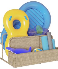 Galleggiante A Bordo Piscina Beige 110x100x57 Cm In Polyrattan