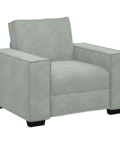 Divano Sedia Grigio Chiaro 60 Cm Velluto