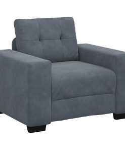 Divano Sedia Grigio Scuro 60 Cm Velluto