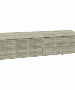 Baule Da Giardino Grigio Chiaro 220x50x58 Cm In Polyrattan