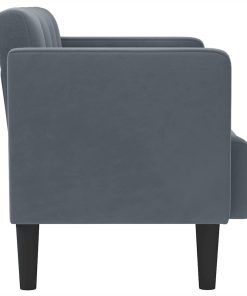 Divano Divanetto Grigio Scuro 111 Cm In Velluto