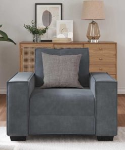 Divano Sedia Grigio Scuro 60 Cm Velluto