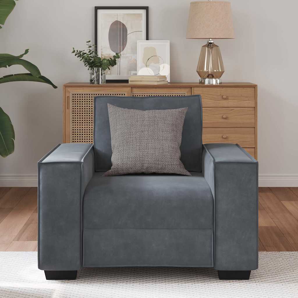 Divano Sedia Grigio Scuro 60 Cm Velluto