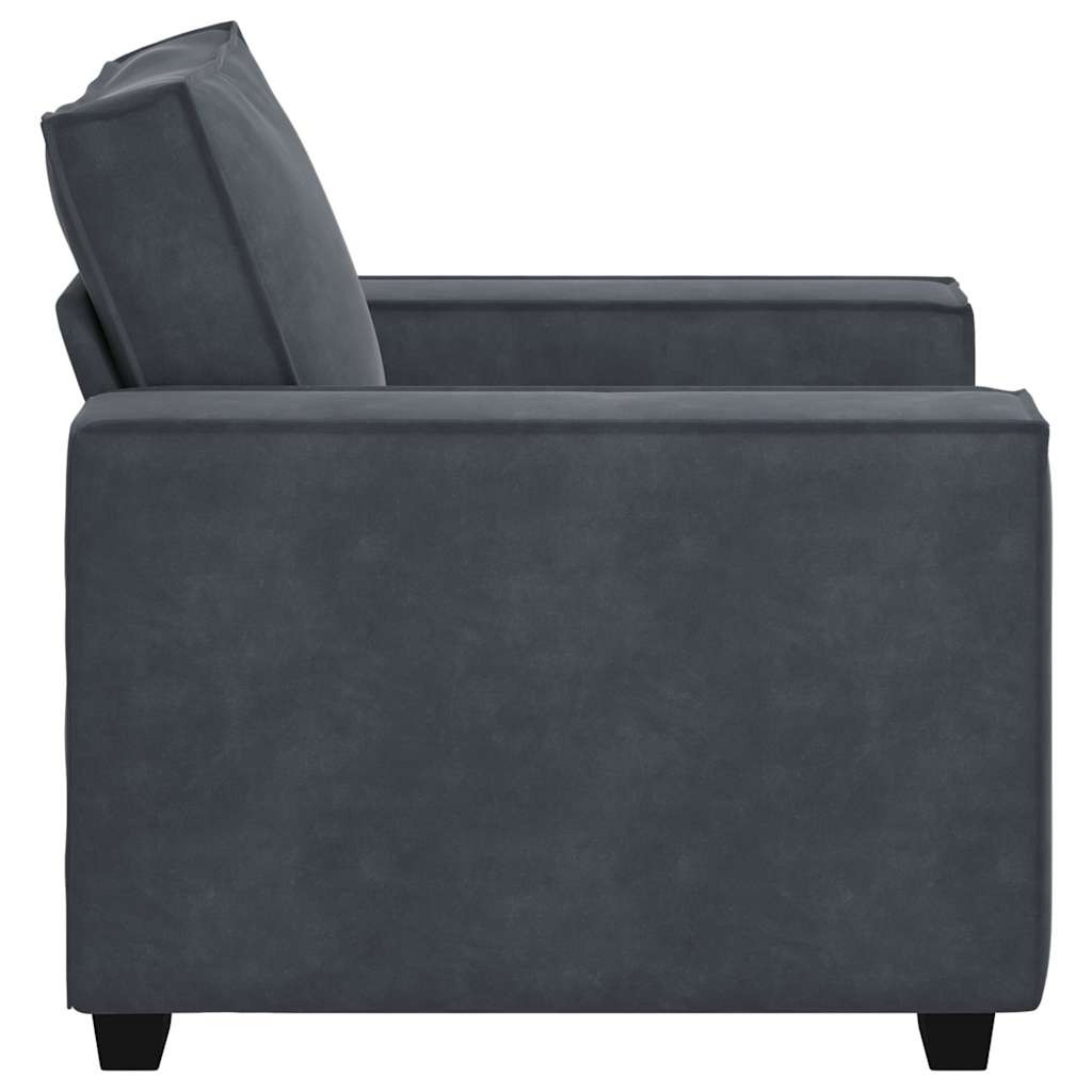 Divano Sedia Grigio Scuro 60 Cm Velluto - Image 3