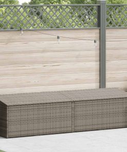 Baule Da Giardino Grigio 220x50x58 Cm In Polyrattan