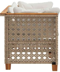 Divani Angolari Da Giardino Con Cuscini 2 Beige Polyrattan