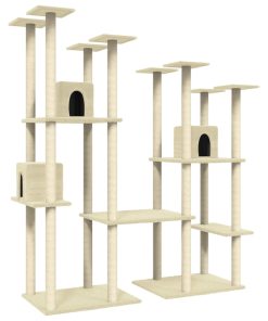 Albero Per Gatti Con Tiragraffi In Sisal Crema 174 cm