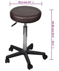 Sgabelli Da Ufficio 2 Pz Marroni 35,5x84 Cm In Similpelle