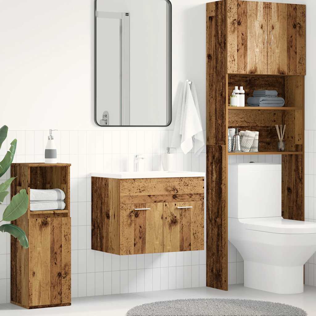 Mobile Lavabo Bagno Legno Antico 60x38,5x46 Cm In Truciolato - Image 4
