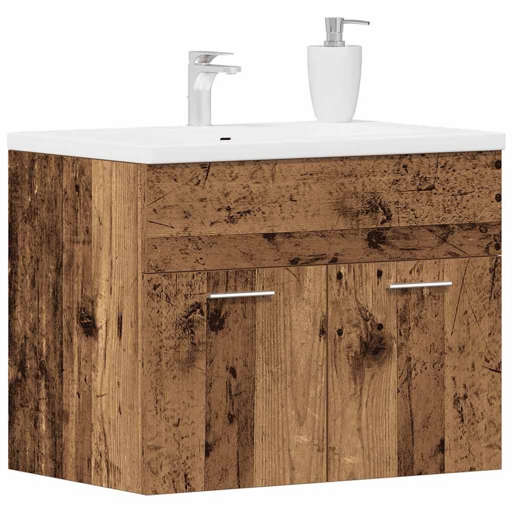 Mobile Lavabo Bagno Legno Antico 60x38,5x46 Cm In Truciolato