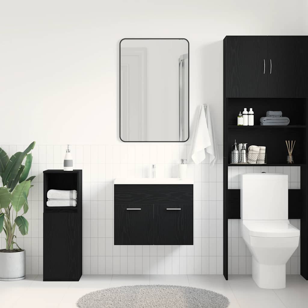 Mobile Lavabo Da Bagno Rovere Nero 60x38,5x46 Cm In Truciolato - Image 6