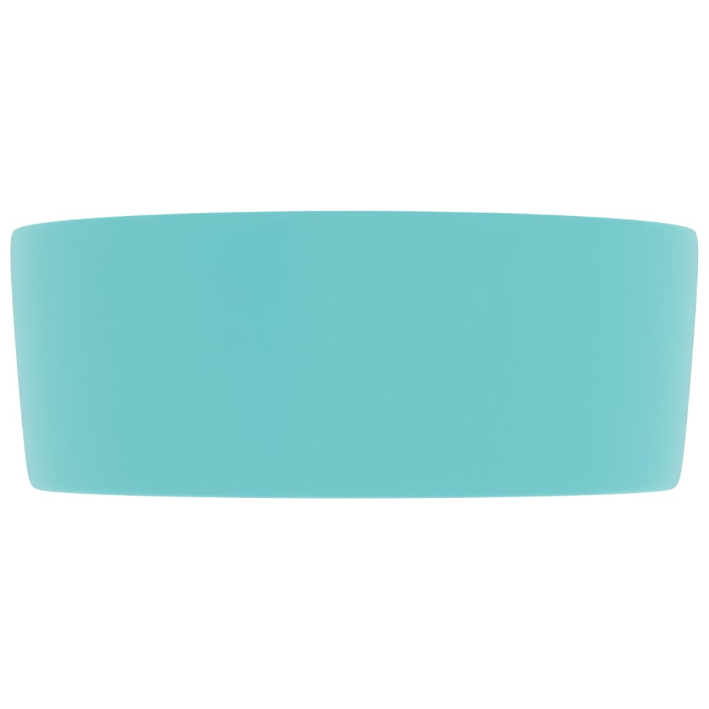 Lavandino Lusso Rotondo Verde Chiaro Opaco 40x15 Cm In Ceramica - Image 3