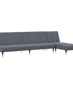 Set Di Divani 2 Pz Grigio Scuro In Velluto