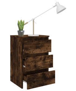 Comodini Rovere Fumo 2 Pz 40x35x62,5 Cm In Legno Multistrato