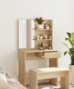 Toeletta Con Specchio Rovere Sonoma 74,5x40x141 cm