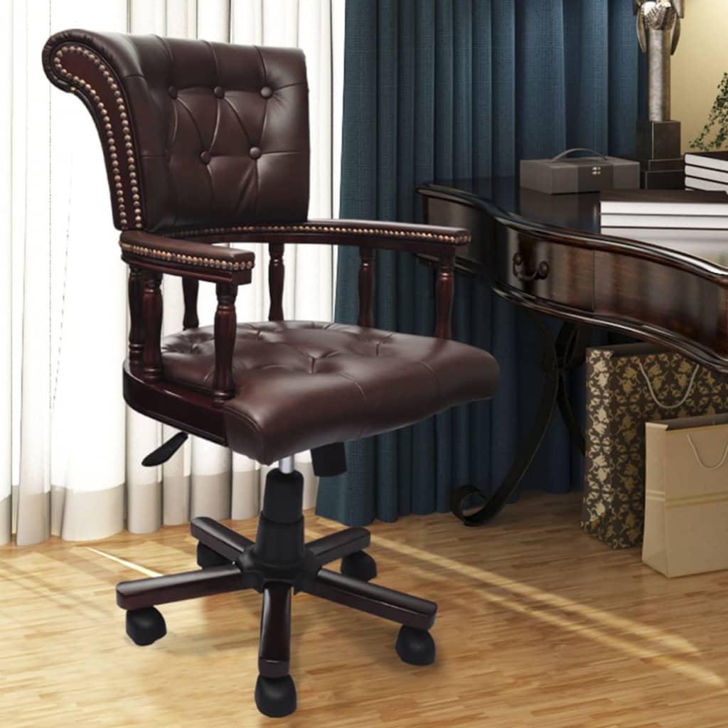 Sedia Da Ufficio Girevole Marrone - Image 4