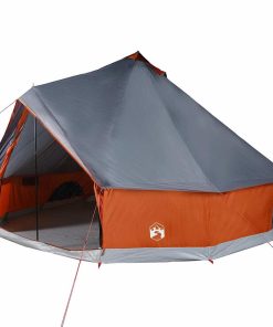 Tenda Familiare Tipi 8 Persone Grigia E Arancione Impermeabile