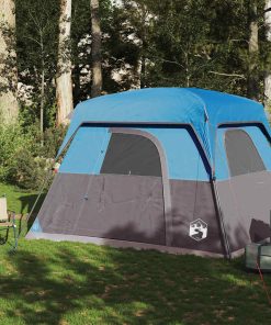 Tenda Da Campeggio A Cabina Per 4 Persone Blu Impermeabile