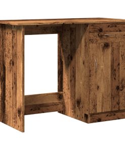 Scrivania Legno Antico 100x50x76 Cm In Legno Multistrato