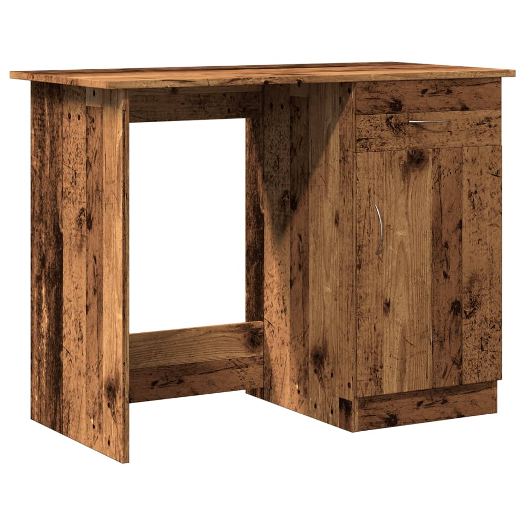 Scrivania Legno Antico 100x50x76 Cm In Legno Multistrato